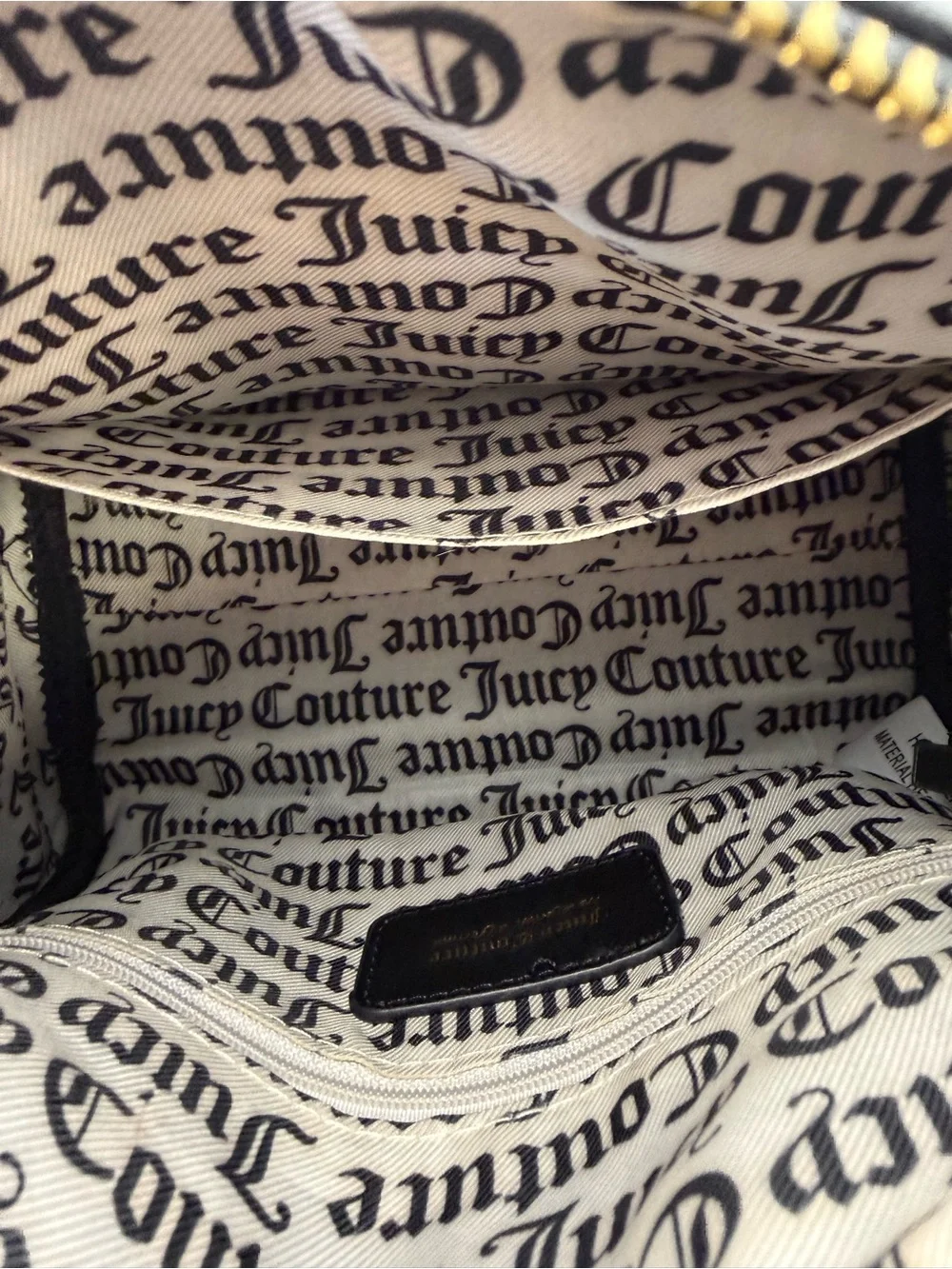 Juicy Couture Black Embossed Satchel with Gold Logo